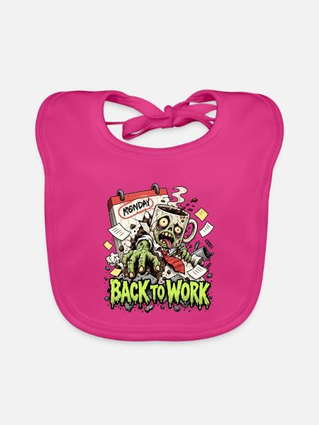 Montagszombie Kaffeealarm - Baby Bio-Lätzchen - Fuchsia - Vorne