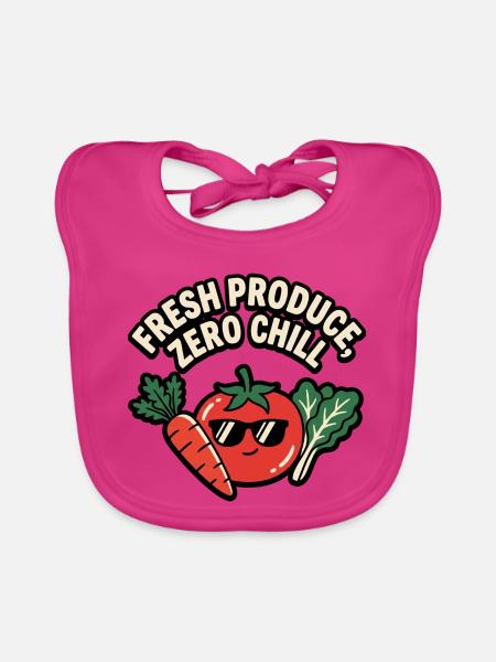Farmers Market Diva – Liebhaberin von frischen Produkten - Baby Bio-Lätzchen - Fuchsia - Vorne