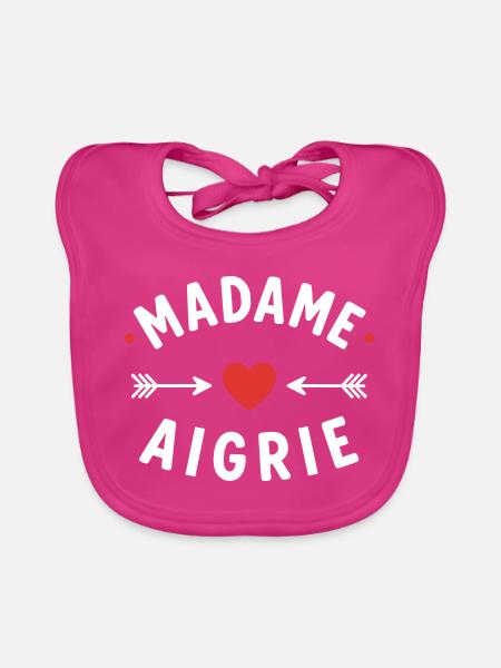 Madame Sourri Herz und Pfeile - Baby Bio-Lätzchen - Fuchsia - Vorne