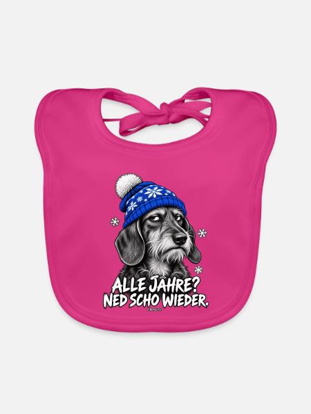 Grantige Weihnacht - Baby Bio-Lätzchen - Fuchsia