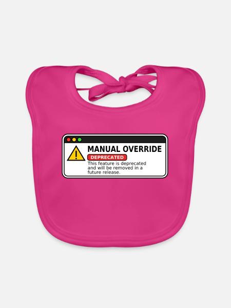 Manual Override  - Baby Bio-Lätzchen - Fuchsia - Vorne