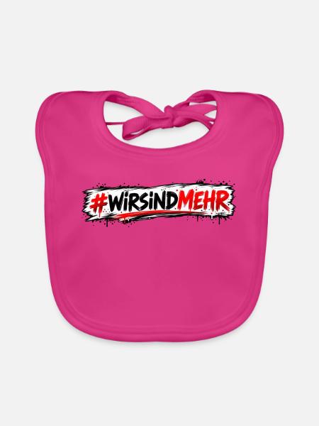 #WIRSINDMEHR Graffiti Protest - Baby Bio-Lätzchen - Fuchsia - Vorne