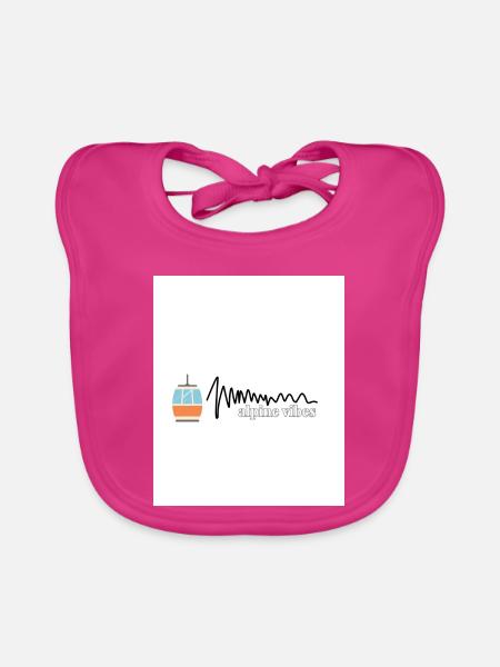 Alpine Vibes Kabelbahn Logo - Baby Bio-Lätzchen - Fuchsia