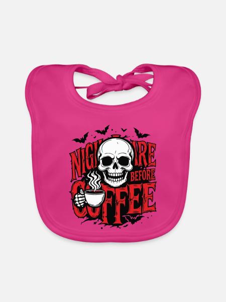 Albtraum vor dem Kaffee - Baby Bio-Lätzchen - Fuchsia - Vorne