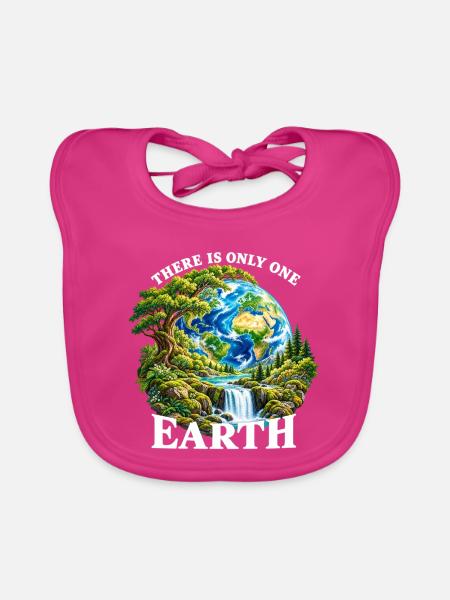Erde: Einzigartige Naturwelt - Baby Bio-Lätzchen - Fuchsia