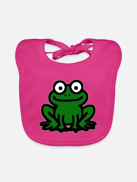 Frosch Comic - Baby Bio-Lätzchen - Fuchsia
