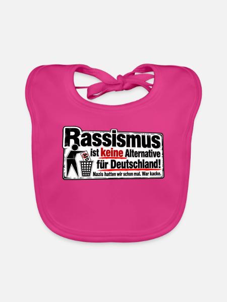 Rassismus ist keine Alternative - Baby Bio-Lätzchen - Fuchsia - Vorne