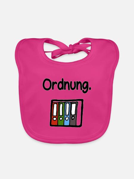 Ordner Ordnung - Baby Bio-Lätzchen - Fuchsia