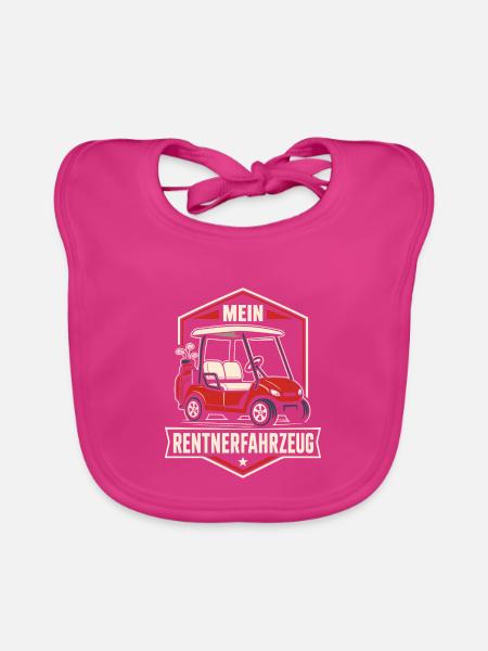 Mein Rentnerfahrzeug - Baby Bio-Lätzchen - Fuchsia - Vorne