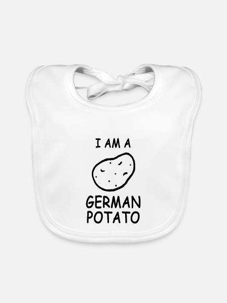 I am a german potato | deutsche Kartoffel - Baby Bio-Lätzchen - Weiß - Vorne