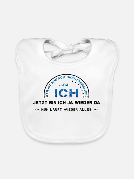 unentbehrlich Chef ich - Baby Bio-Lätzchen - Weiß - Vorne