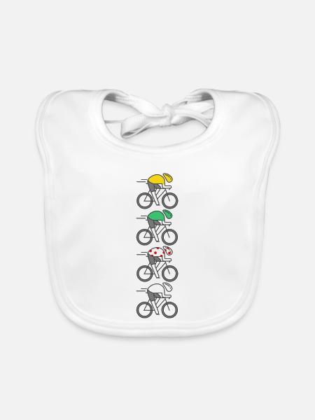 Cycling France Champion Trikot - Baby Bio-Lätzchen - Weiß - Vorne