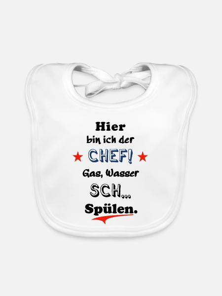 hier bin ich der chef - Baby Bio-Lätzchen - Weiß