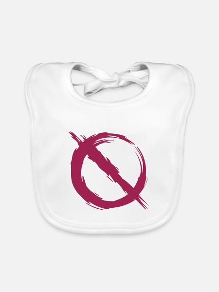 Verbot verboten Symbol - Baby Bio-Lätzchen - Weiß - Vorne