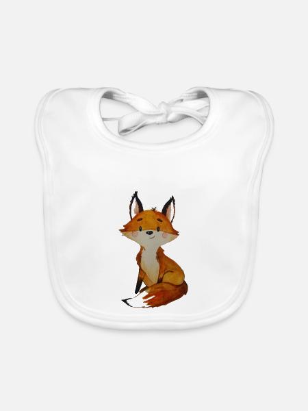 Schlau wie ein Fuchs - T-Shirts, Babykleidung - Baby Bio-Lätzchen - Weiß