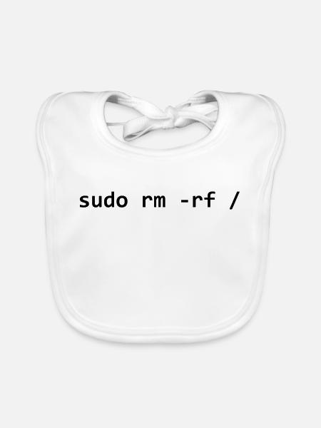 sudo rm rf - Organic Baby Bibs - white