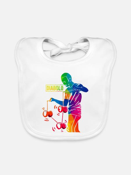 Geschickter Diabolo Zirkusartist - Baby Bio-Lätzchen - Weiß - Vorne
