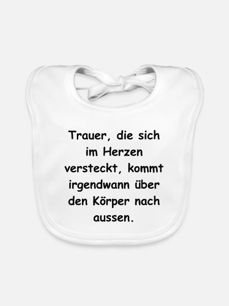 Trauer... - Baby Bio-Lätzchen - Weiß