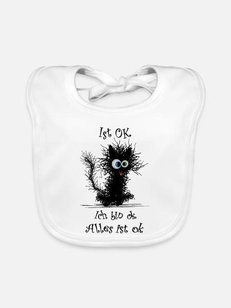 Katze Ich bin ok it`s fine - Baby Bio-Lätzchen - Weiß