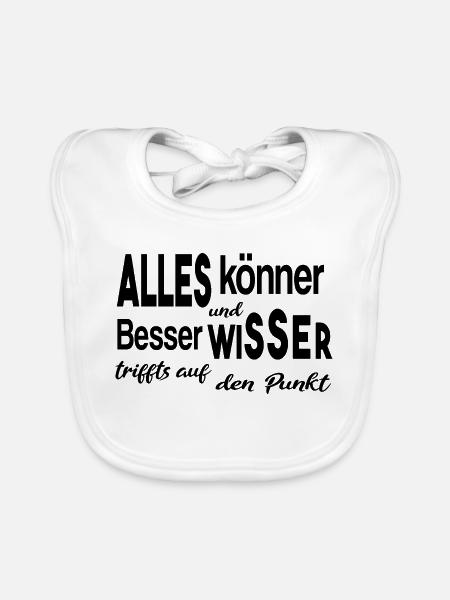 Besserwisser Alleskönner Klugscheißer - Baby Bio-Lätzchen - Weiß