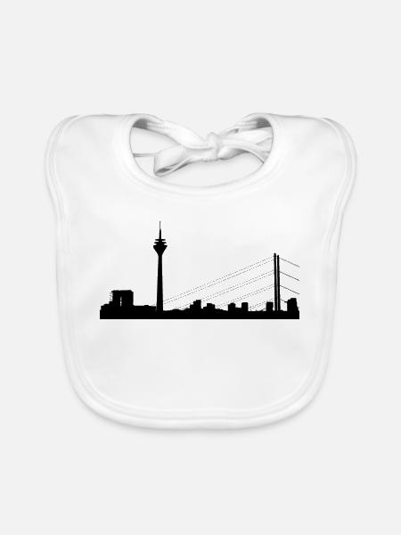 Skyline Düsseldorf - Baby Bio-Lätzchen - Weiß