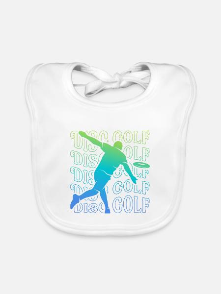 Discgolf Scheibe Disc Golf Discgolfer Herren - Baby Bio-Lätzchen - Weiß - Vorne