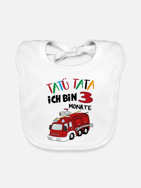 Baby Säugling Geburtstag Birthday 3 Monate - Baby Bio-Lätzchen - Weiß - Vorne