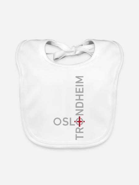 OSLO nach TRONDHEIM - Baby Bio-Lätzchen - Weiß - Vorne