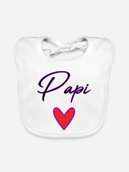 GRANDPA. DAD. FATHER'S DAY. HAPPY FATHER'S DAY - Organic Baby Bibs - white - Front