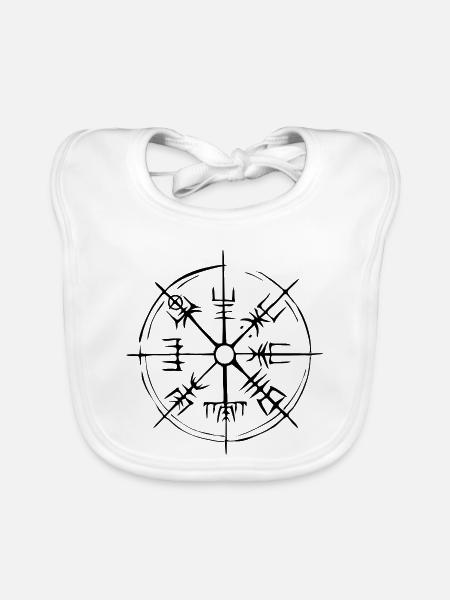 Vegvisir Wikinger Kompass - Baby Bio-Lätzchen - Weiß