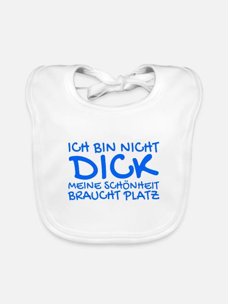 Ich bin nicht dick Spruch - Baby Bio-Lätzchen - Weiß - Vorne