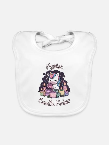 Mystic Candle Maker. - Organic Baby Bibs - white