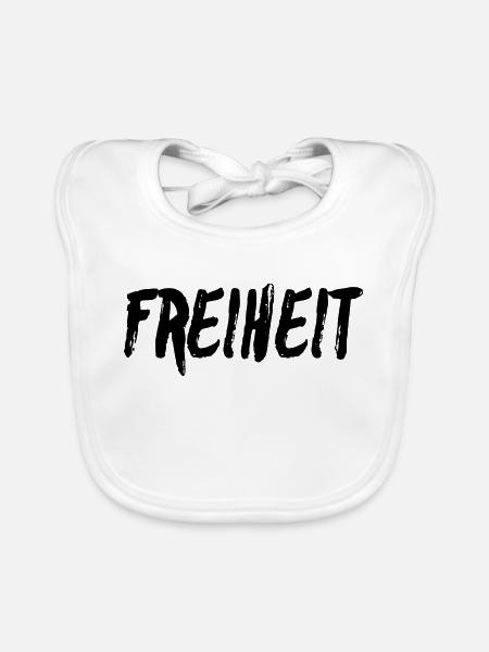 Freiheit - Baby Bio-Lätzchen - Weiß - Vorne