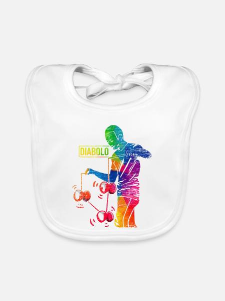 Geschickter Diabolo Zirkuskünstler - Baby Bio-Lätzchen - Weiß - Vorne