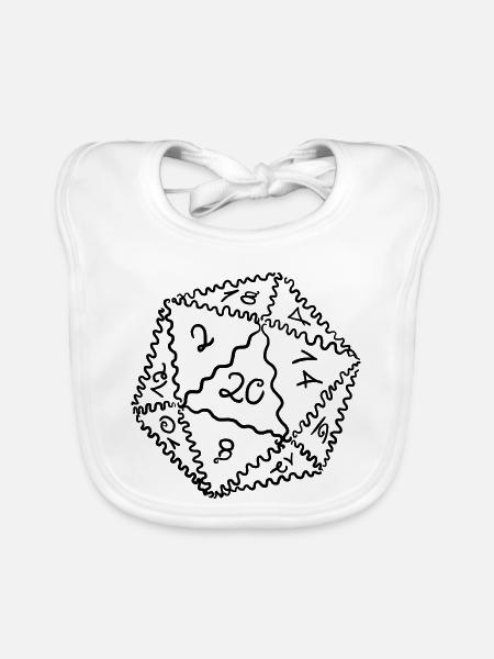 D20 Würfel - Baby Bio-Lätzchen - Weiß