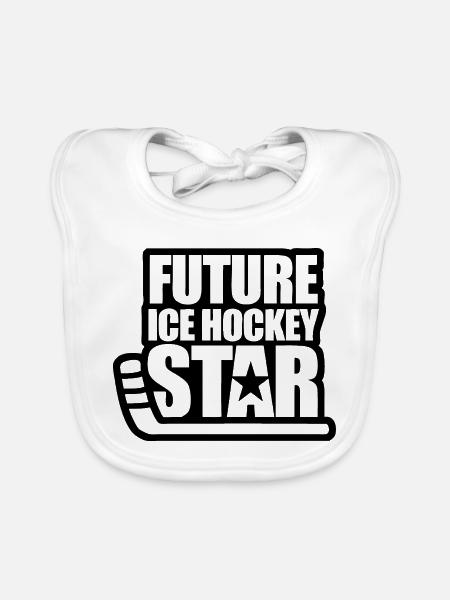 Zukünftige Ice Hockey Star - Baby Bio-Lätzchen - Weiß