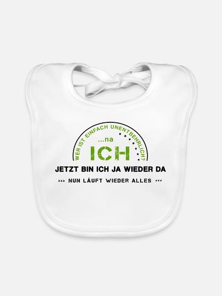 Egoist selbstverliebt Ich - Baby Bio-Lätzchen - Weiß - Vorne
