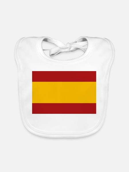 SPANISCHE FLAGGE - Baby Bio-Lätzchen - Weiß - Vorne