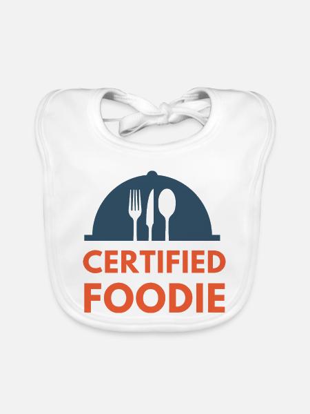 certified food lover Essen Foodie - Baby Bio-Lätzchen - Weiß - Vorne