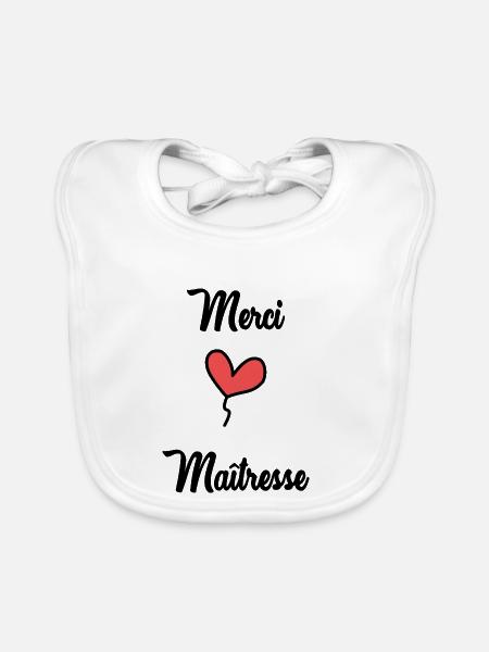 MAÎTRESSE - Bavoir bio Bébé - blanc