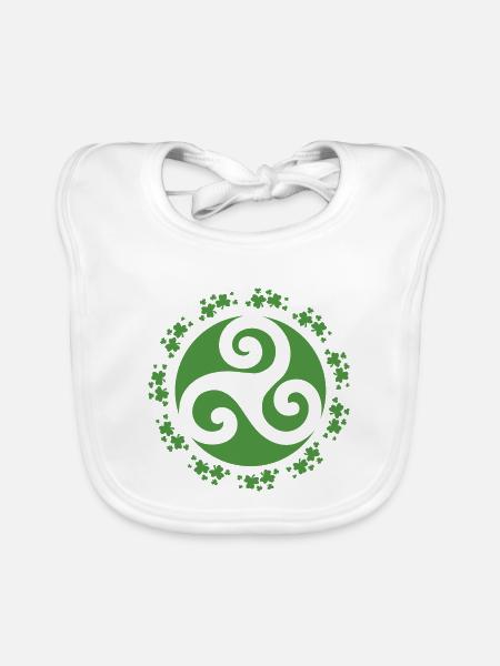 Triskele Celtic - Baby Bio-Lätzchen - Weiß - Vorne