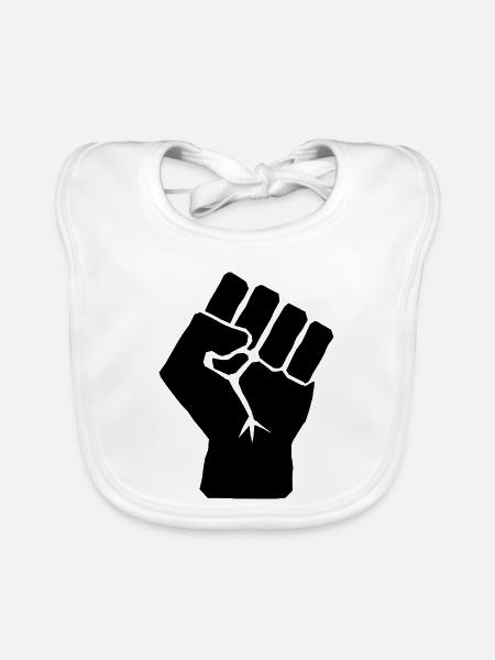 Poing levé de solidarité - Bavoir bio Bébé - blanc