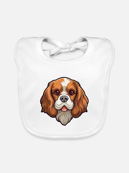Cavalier King Charles Spaniel Hunderasse Cartoon Ka - Baby Bio-Lätzchen - Weiß
