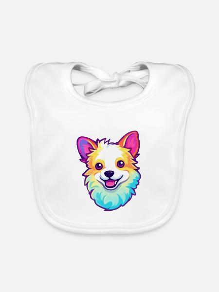 Spielzeug Deutscher Spitz Hunderasse Karikatur Kawaii Illustra - Baby Bio-Lätzchen - Weiß