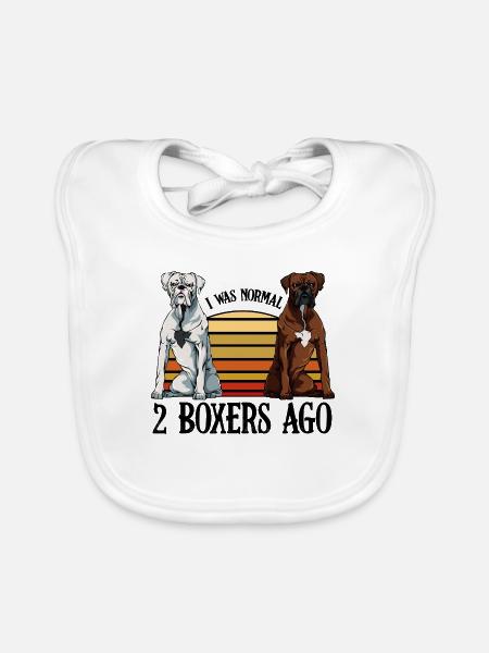 boxeur - Bavoir bio Bébé - blanc - Devant