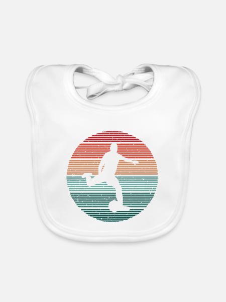 Fußballer Vintage Fußballtrainer Fußballspieler - Baby Bio-Lätzchen - Weiß