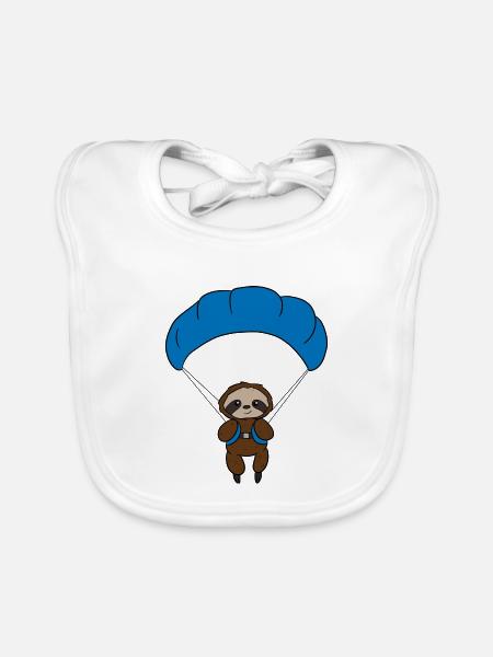 Sloth Paraglider - Baby Bio-Lätzchen - Weiß - Vorne