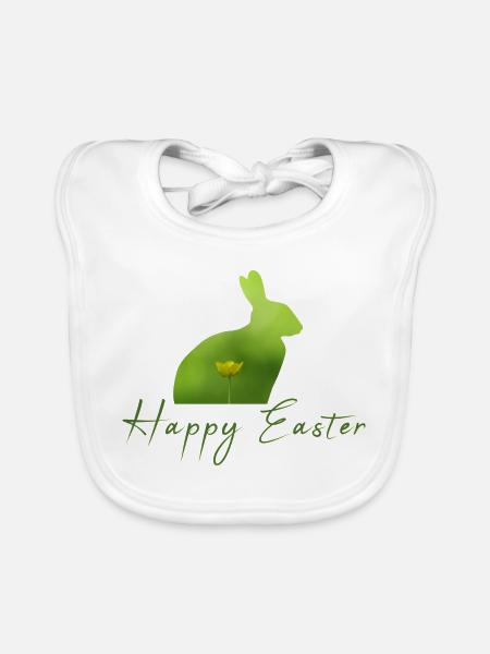 Happy Easter rabbit - Baby Bio-Lätzchen - Weiß - Vorne