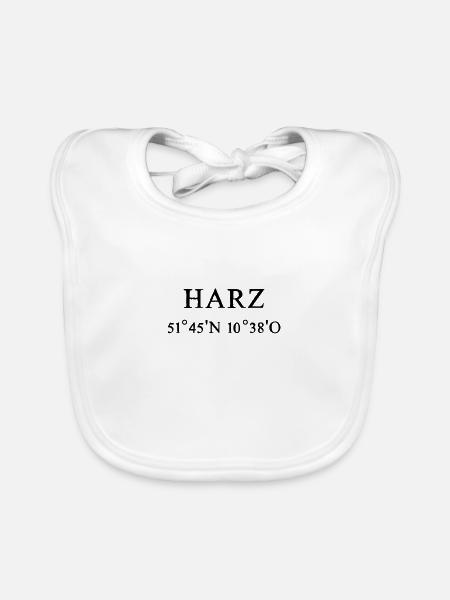 Harz Koordinaten - Baby Bio-Lätzchen - Weiß - Vorne