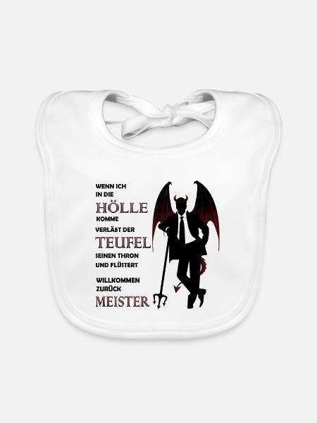 Teufel Satan Luzifer Hölle Halloween - Baby Bio-Lätzchen - Weiß